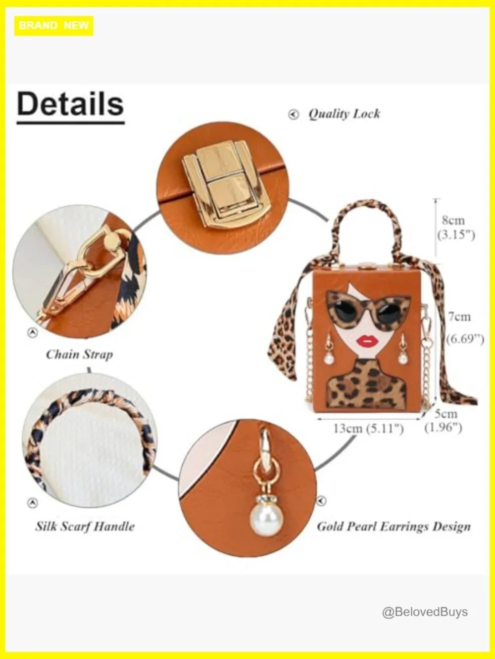 Funky 3D Lady Face PU Leather Satchel Handbag Tote Purse Crossbody Hobo
